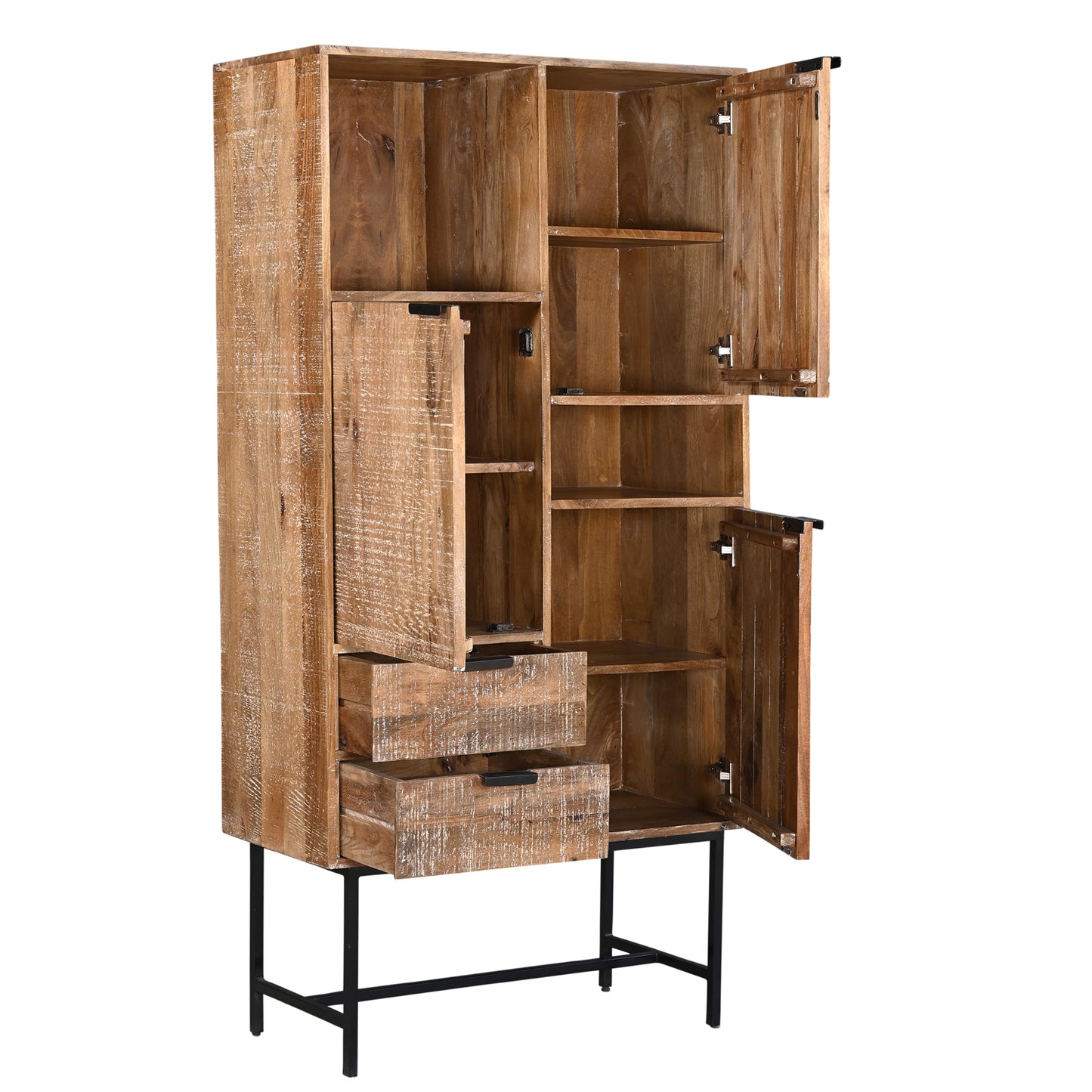 BUFFET HAUT / VAISSELIER 3 PORTES / 2 TIROIRS 90 CM