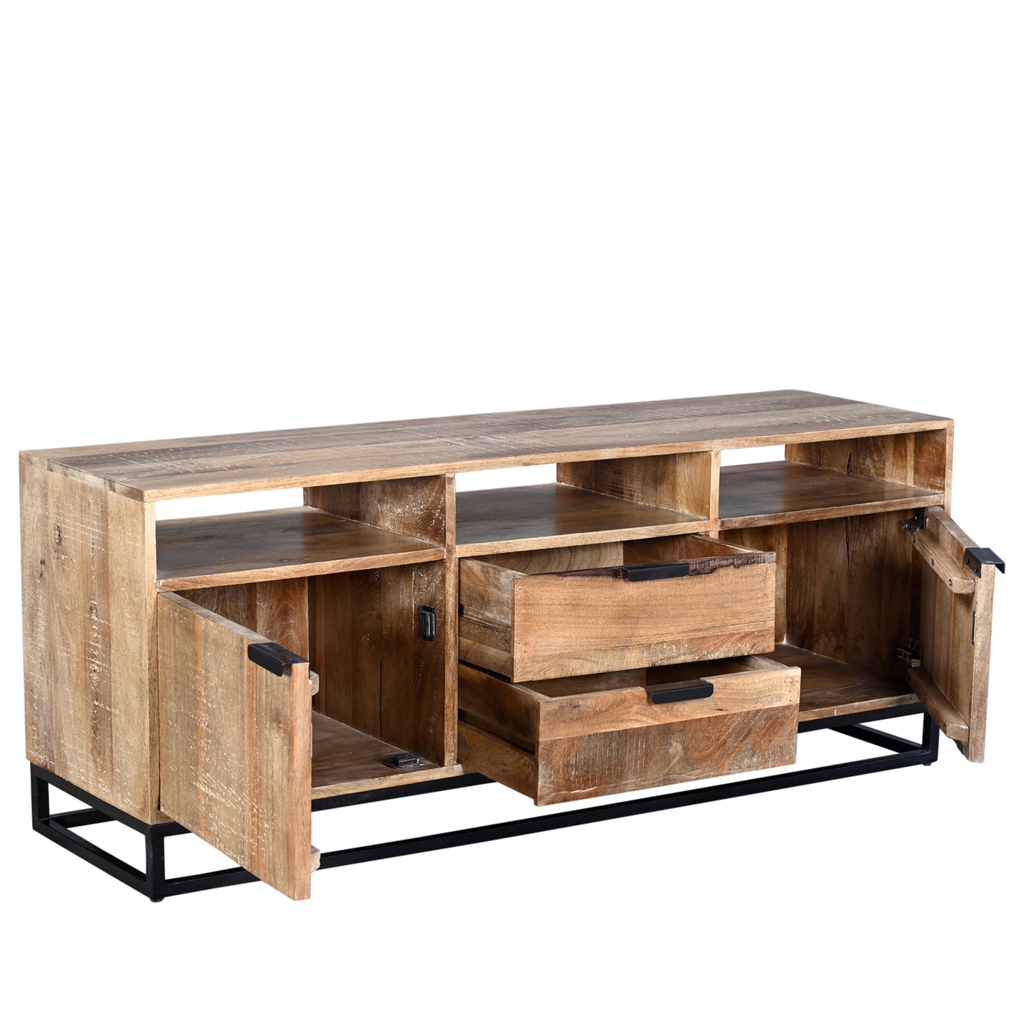 MEUBLE TV 2 PORTES / 2 TIROIRS 140 CM