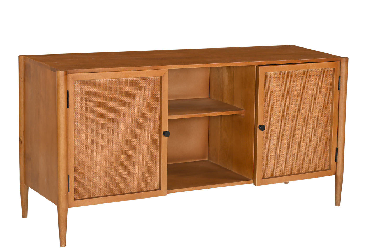 MEUBLE TV 2 PORTES EN ROTIN 140 CM