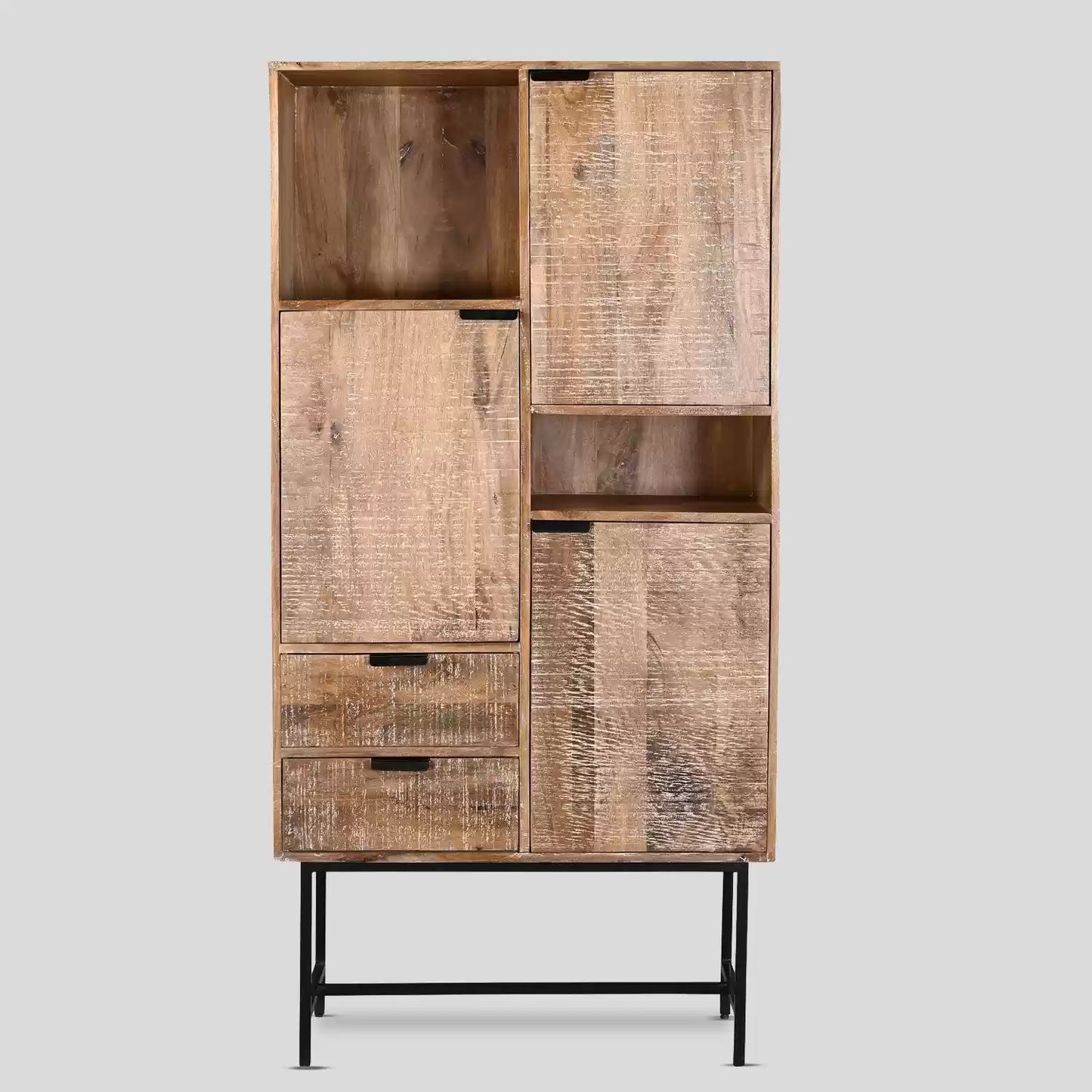 BUFFET HAUT / VAISSELIER 3 PORTES / 2 TIROIRS 90 CM