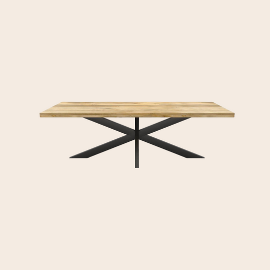 TABLE À MANGER INDUSTRIELLE PIEDS MIKADO 160CM