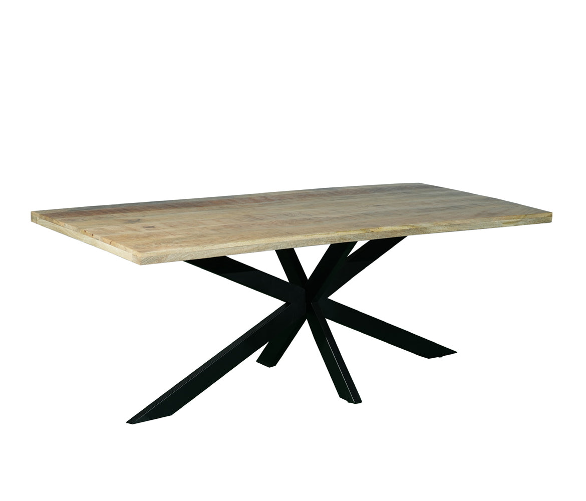 TABLE À MANGER INDUSTRIELLE PIEDS MIKADO 200CM