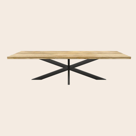 TABLE À MANGER INDUSTRIELLE PIEDS MIKADO 200CM