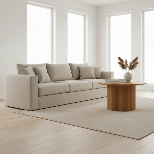 Table Basse Ronde 80cm Bois Manguier - Style Moderne Compact